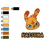 Katsuma Moshi Monsters Face with Text Embroidery Design